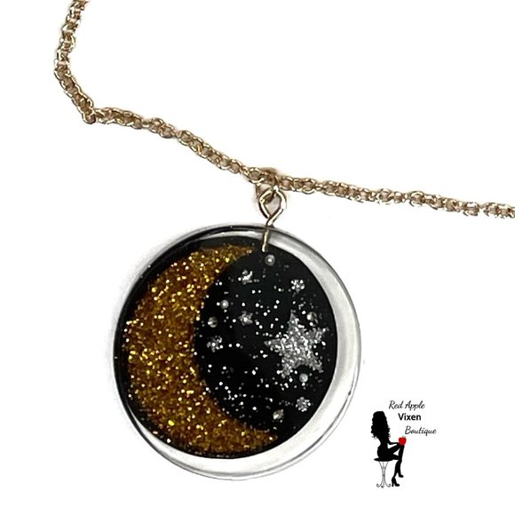 Glitter Moon & Stars Acetate Necklace - Picture 3 of 3